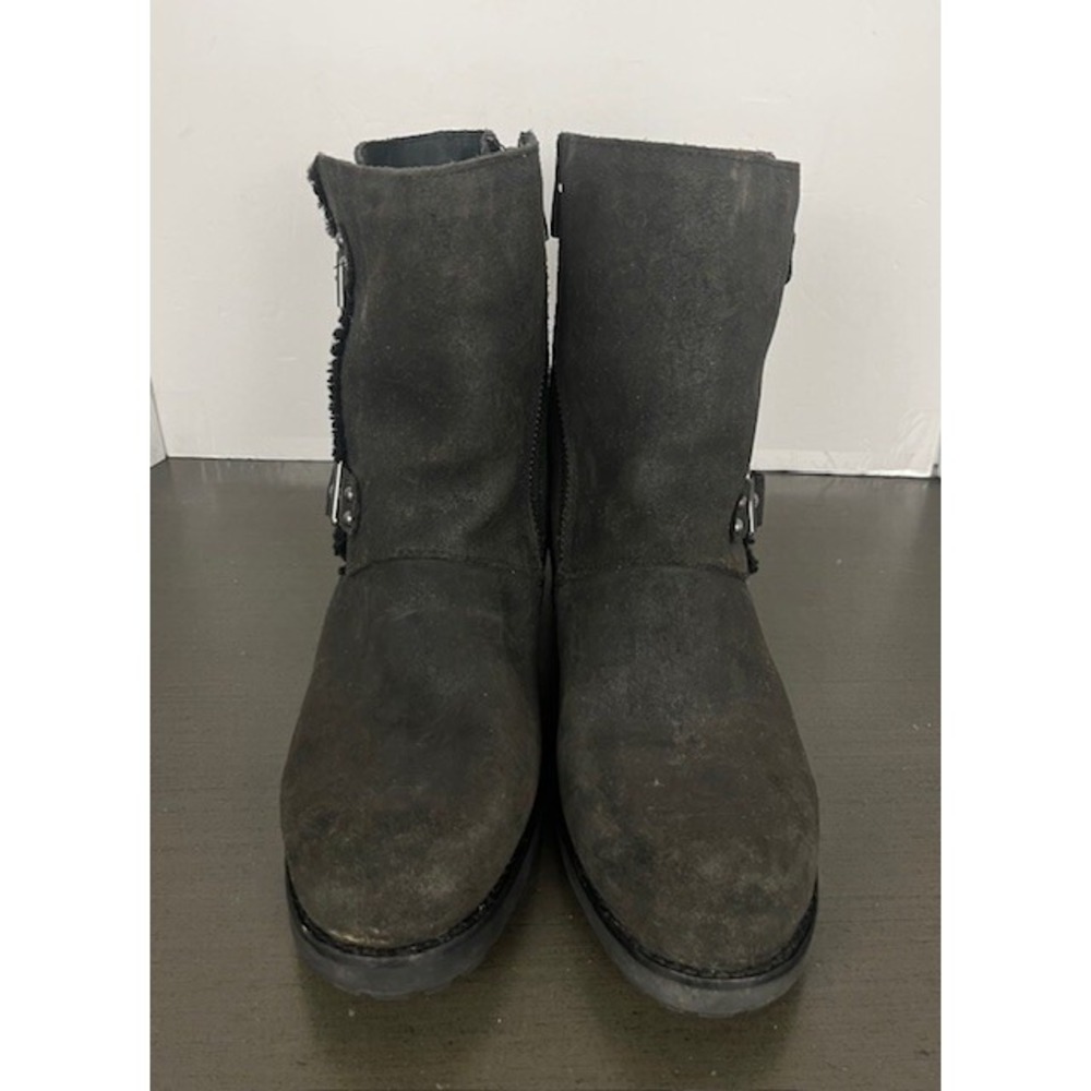UGG Black Ankle Boots with Buckle Detail - Picture 2 of 10